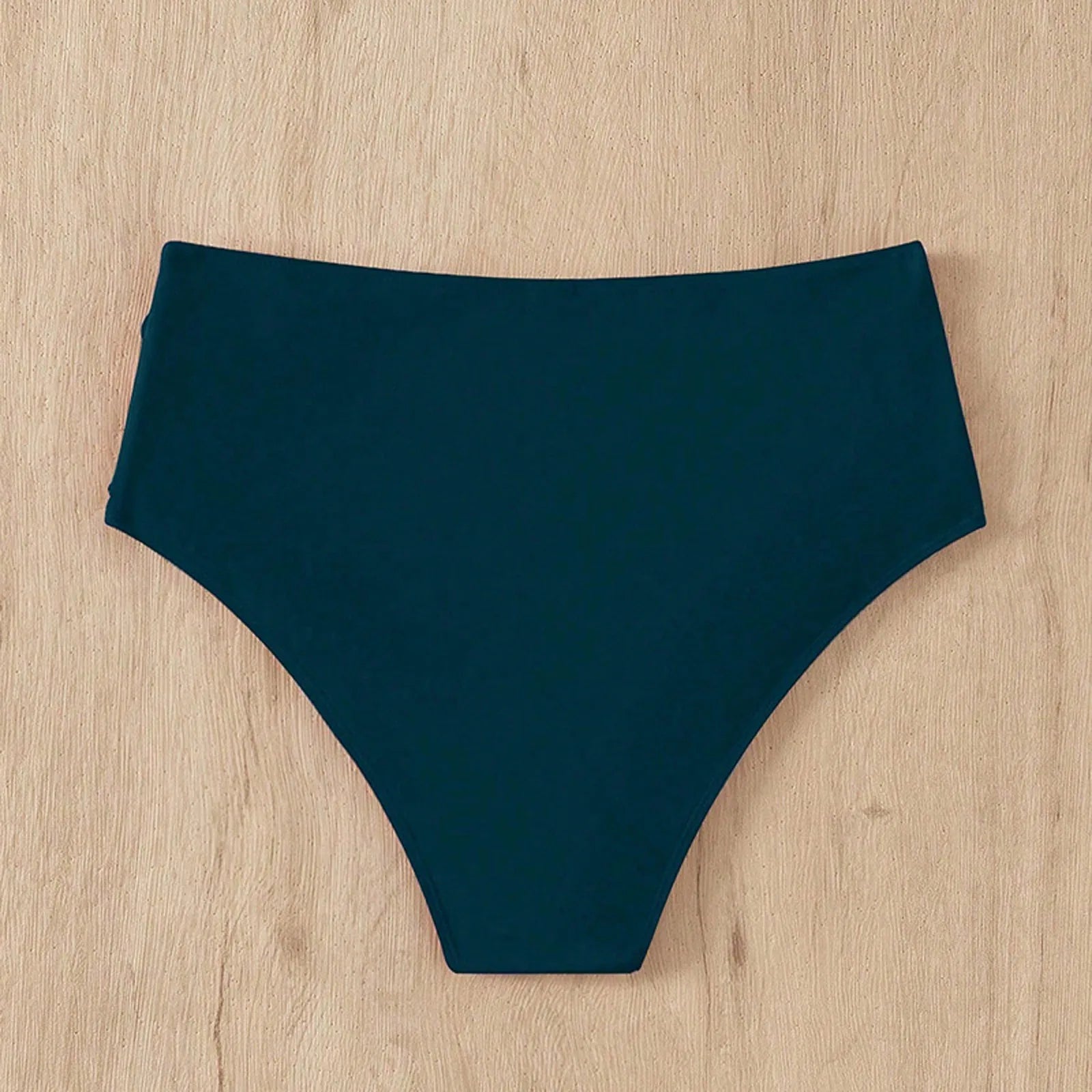 Solid Color High Waist High Elasticity Bottoms Daily Beach Vacation Swimwear Briefs