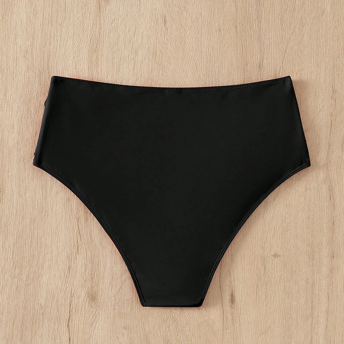 Solid Color High Waist High Elasticity Bottoms Daily Beach Vacation Swimwear Briefs