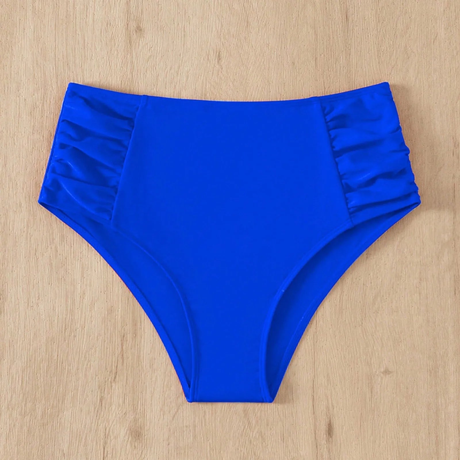 Solid Color High Waist High Elasticity Bottoms Daily Beach Vacation Swimwear Briefs