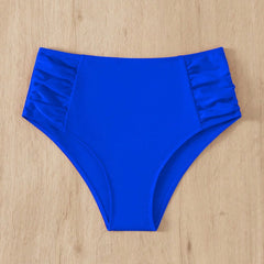 Solid Color High Waist High Elasticity Bottoms Daily Beach Vacation Swimwear Briefs