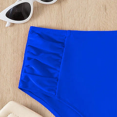 Solid Color High Waist High Elasticity Bottoms Daily Beach Vacation Swimwear Briefs