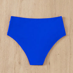 Solid Color High Waist High Elasticity Bottoms Daily Beach Vacation Swimwear Briefs