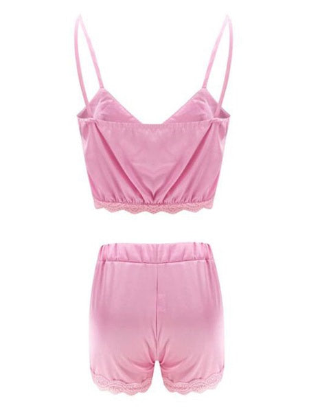 Straps Neck Polyester Lingerie Sleepwear