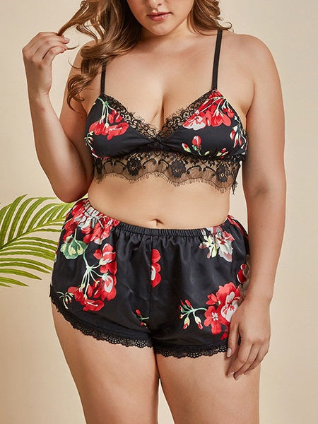Straps Neck Sleeveless Polyester Lingerie Sleepwear