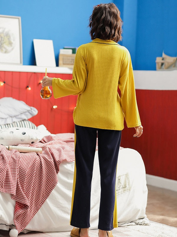 Sweet Kimono Top Long Sleeve Textured Cotton Pajamas