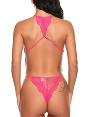Teddies Lingerie Backless Floral Print Lace Teddies