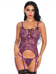 Teddies Lingerie Floral Print Lace Backless Teddies