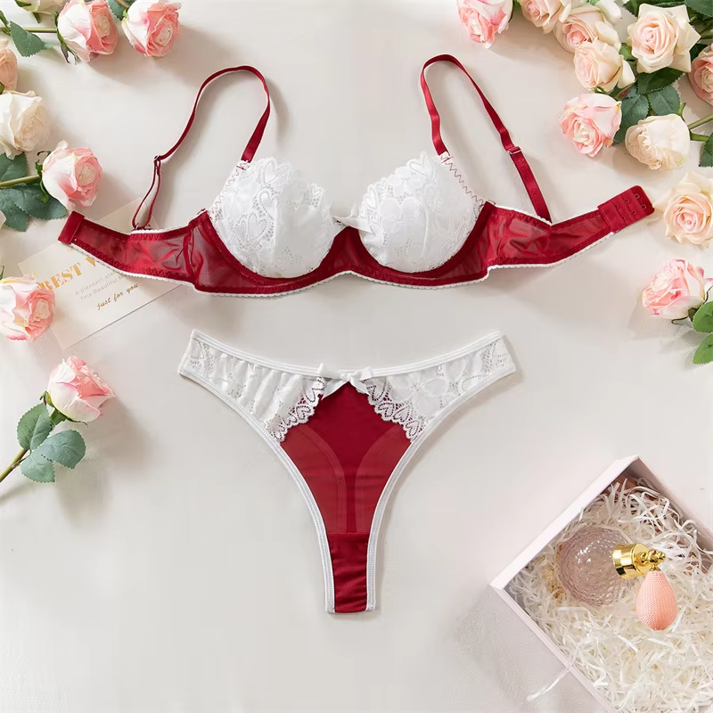 Transparent Lace Underwear Exotic Underwire Push Up Bra Sets