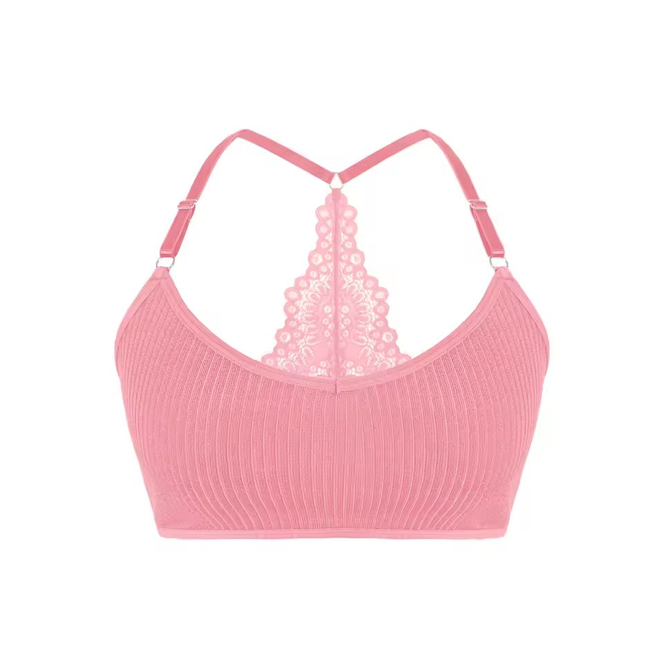 Trendy Backless Ribbed Breathable Bras Underwear