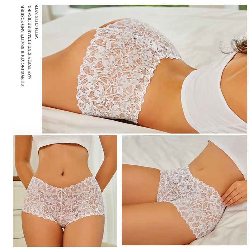 Trendy Floral Nylon Lace Low-Rise Panties