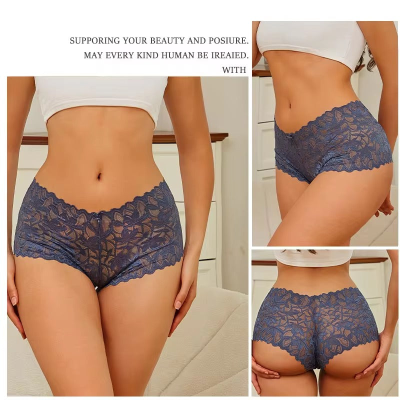 Trendy Floral Nylon Lace Low-Rise Panties
