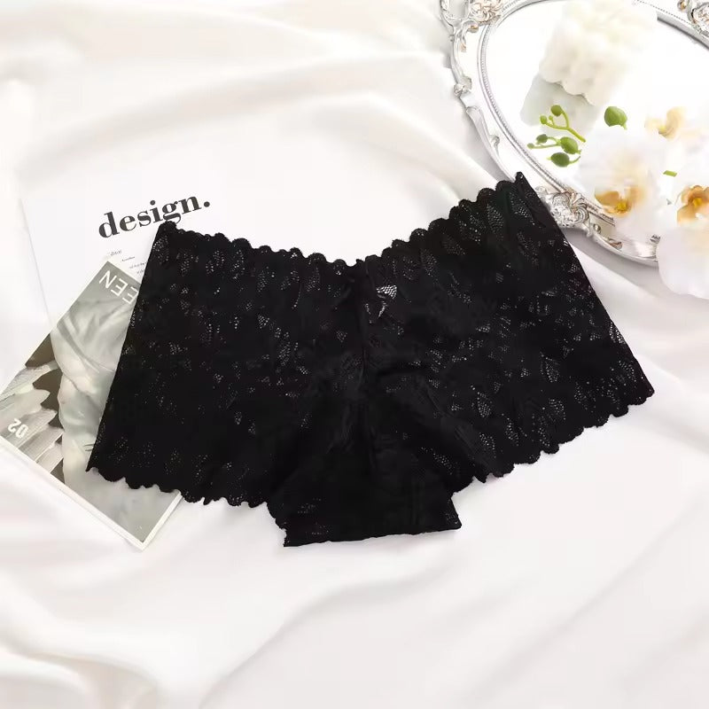 Trendy Floral Nylon Lace Low-Rise Panties