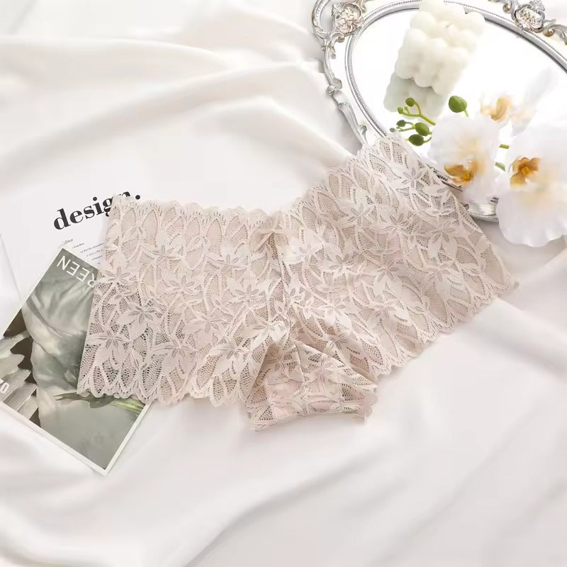 Trendy Floral Nylon Lace Low-Rise Panties