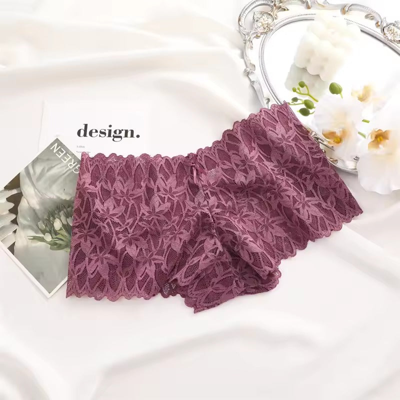 Trendy Floral Nylon Lace Low-Rise Panties