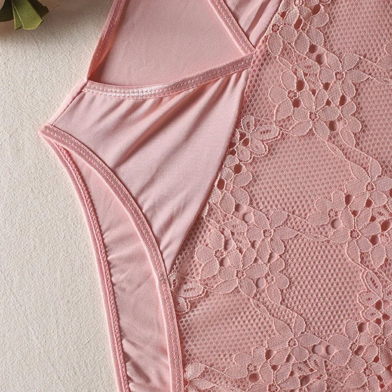 Trendy Lace Cut Out One Piece Lingerie
