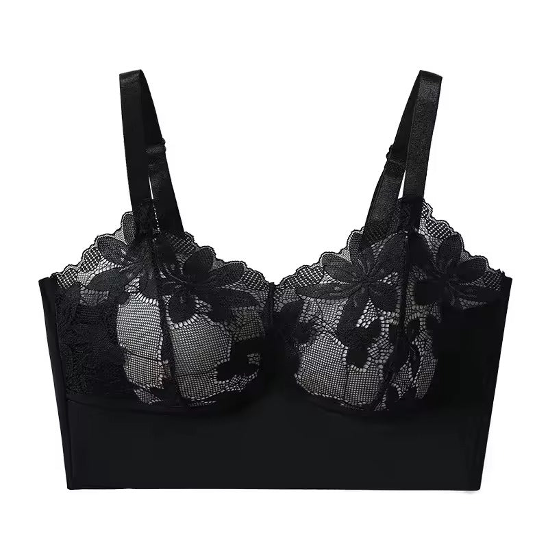 Trendy Steel Ring Gather Large Seamless Size Bra