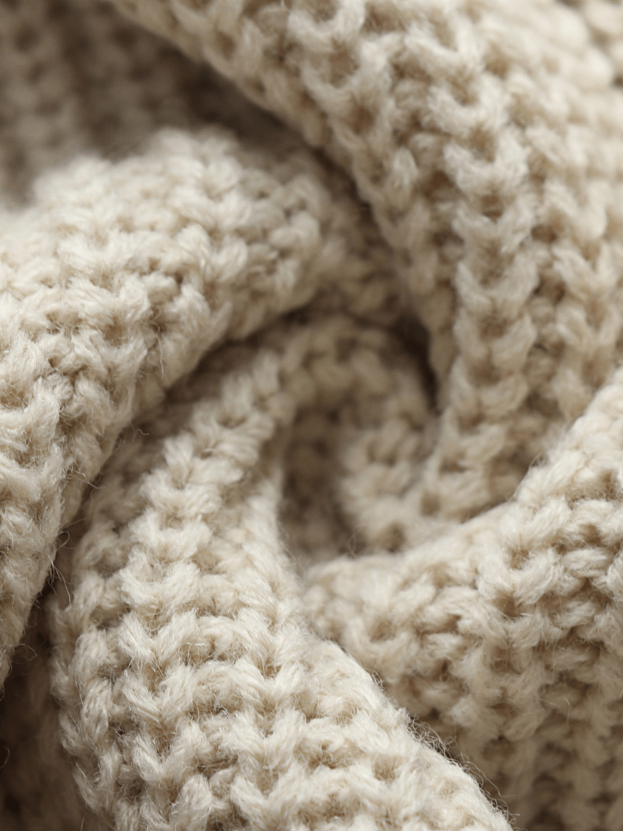 Front and Back Wearable Knit Cardigan - Beige