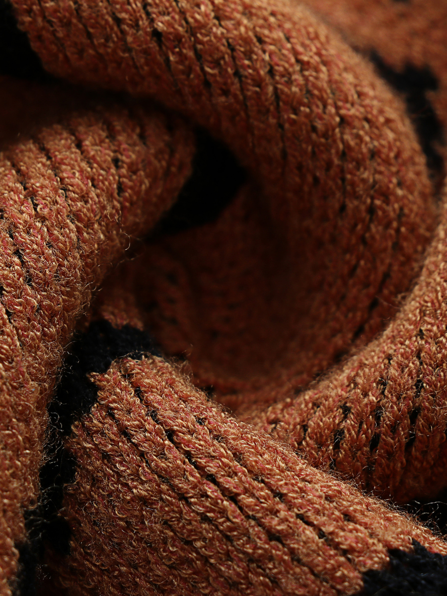 Smiley Polar Bear Brown Knit Sweater Dress