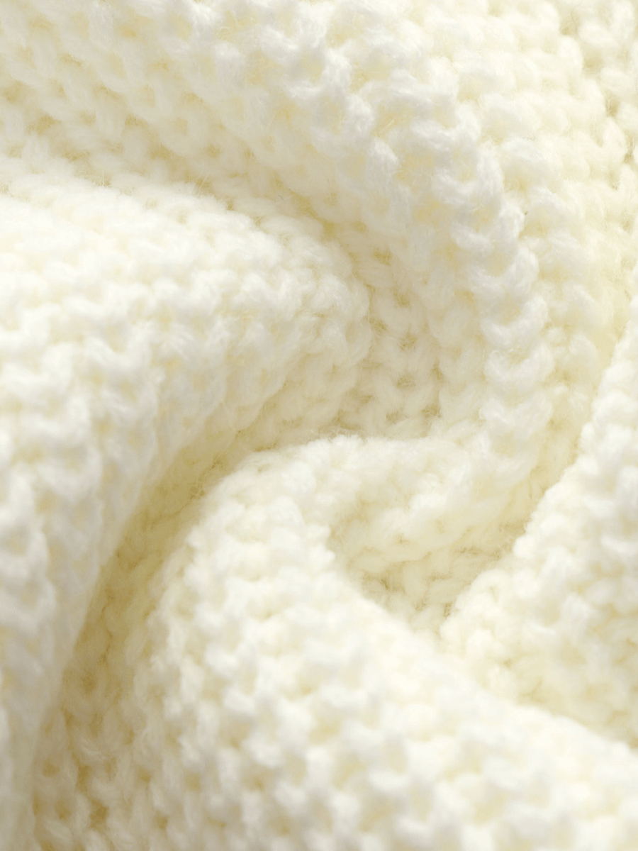 Front and Back Wearable Knit Cardigan - Cream
