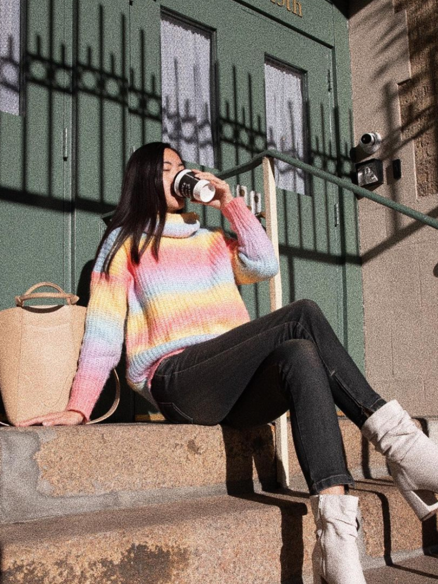 Lilac Tie-Dye Knit Sweater