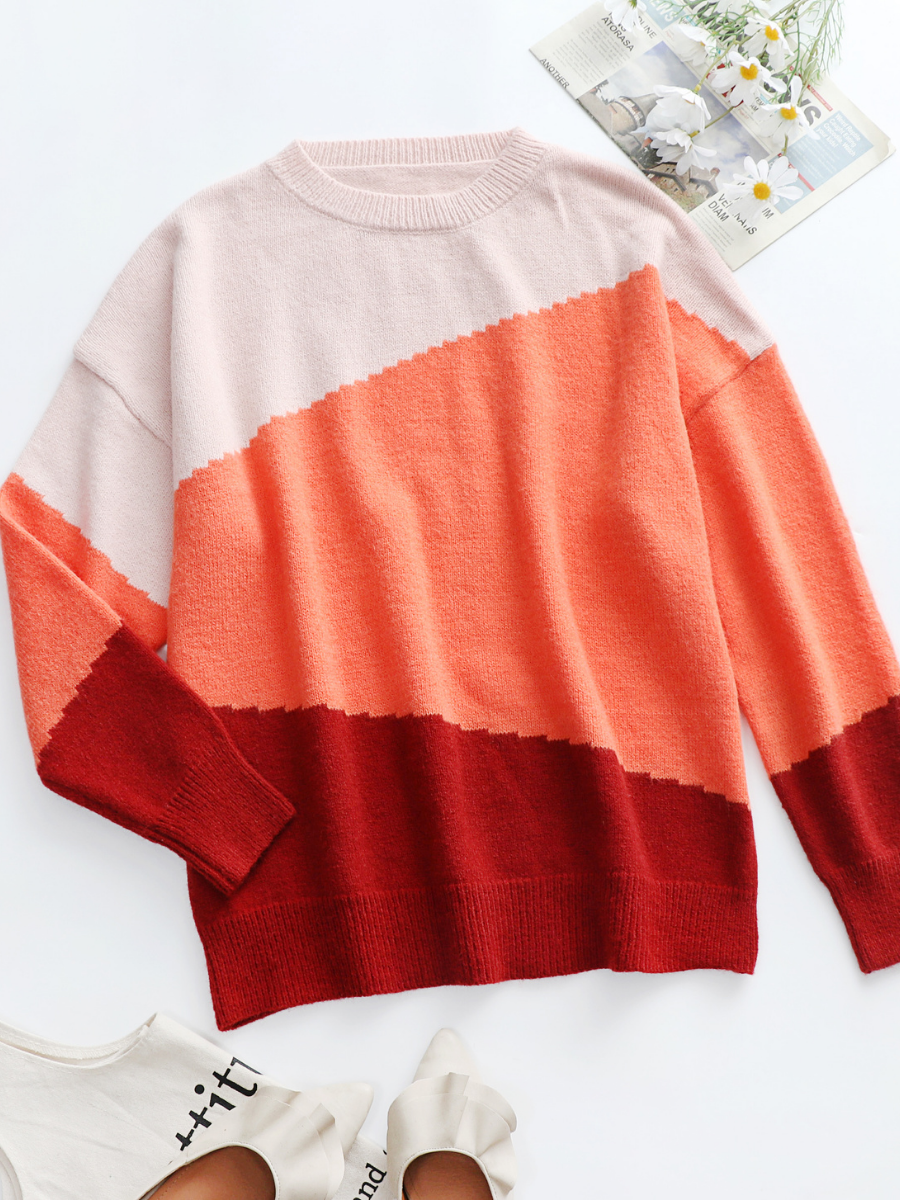 ELMA Knit Jumper - Orange Block
