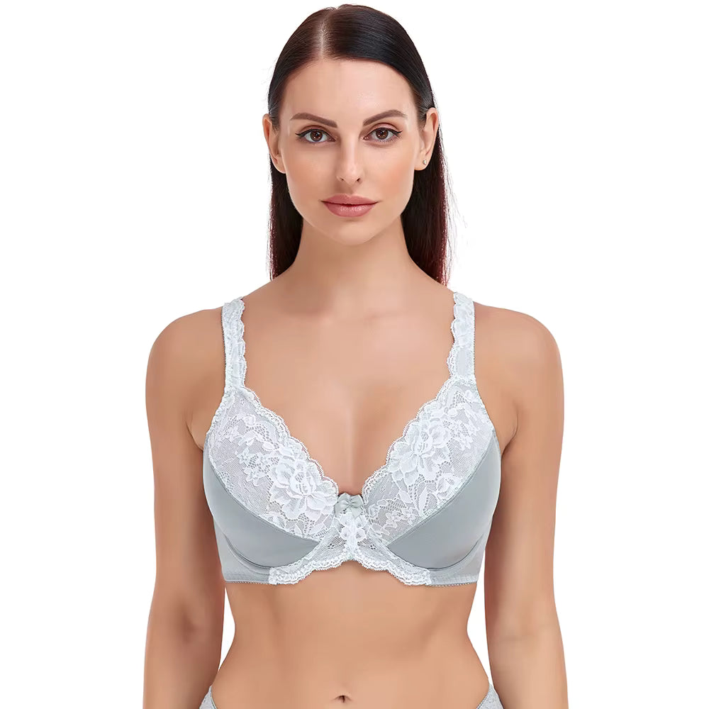 Lace Embroidery Minimizer Underwire Bralette Brassiere Bra