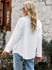 SOFIA COTTON BLEND FRENCH SHACKET - WHITE