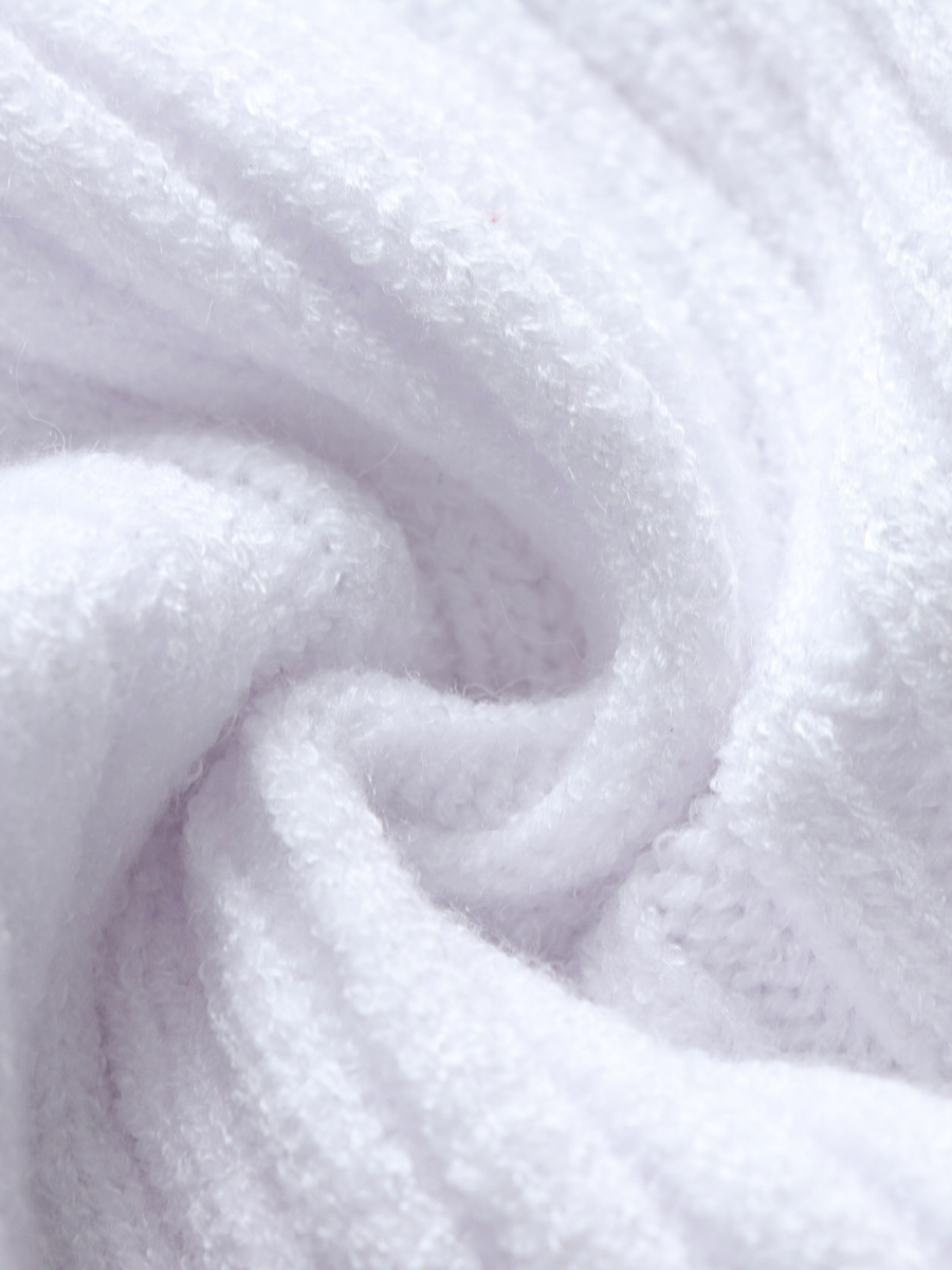 White Bell-Sleeve Off-Shoulder Knit Sweater