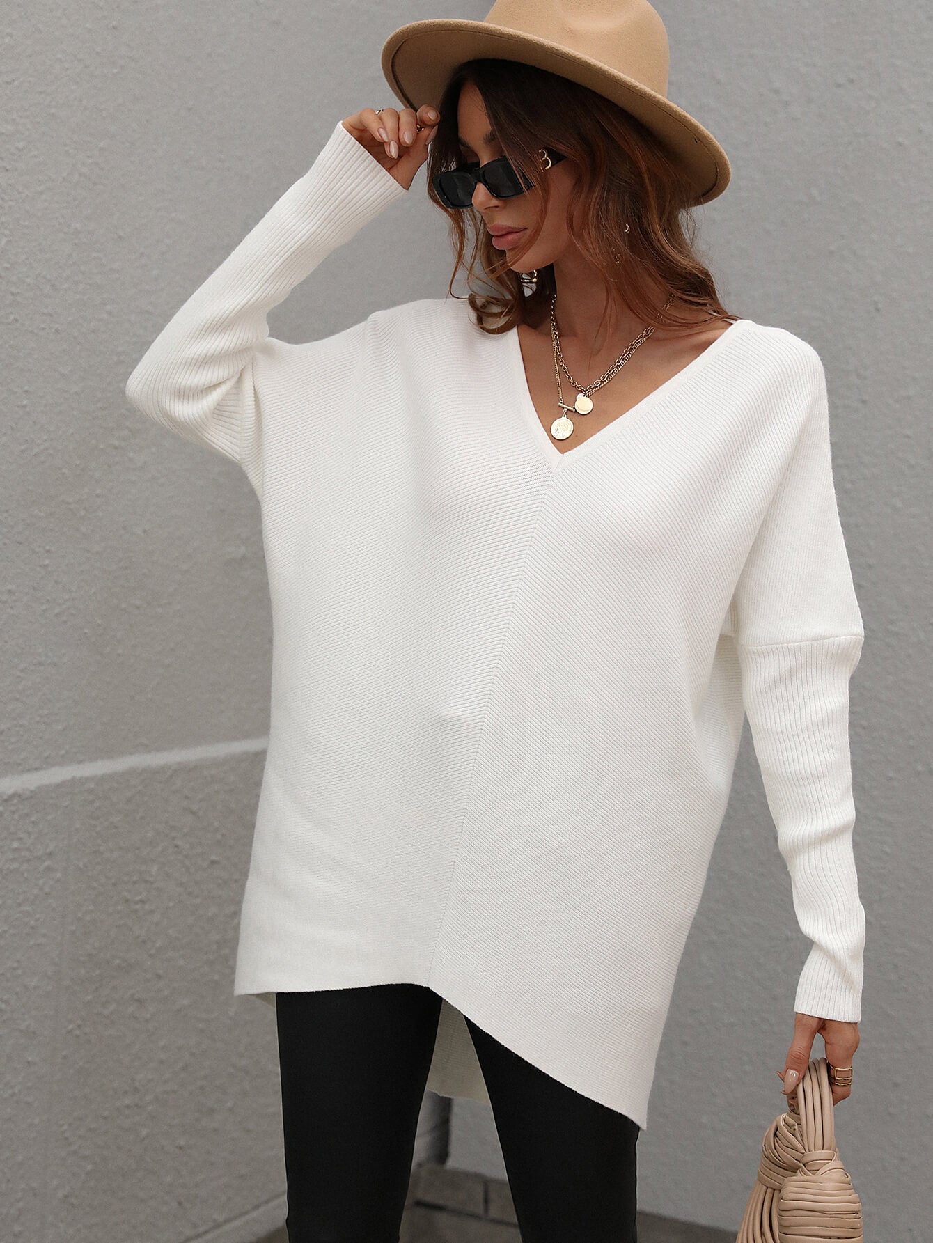 CLIA KNIT SWEATER - WHITE