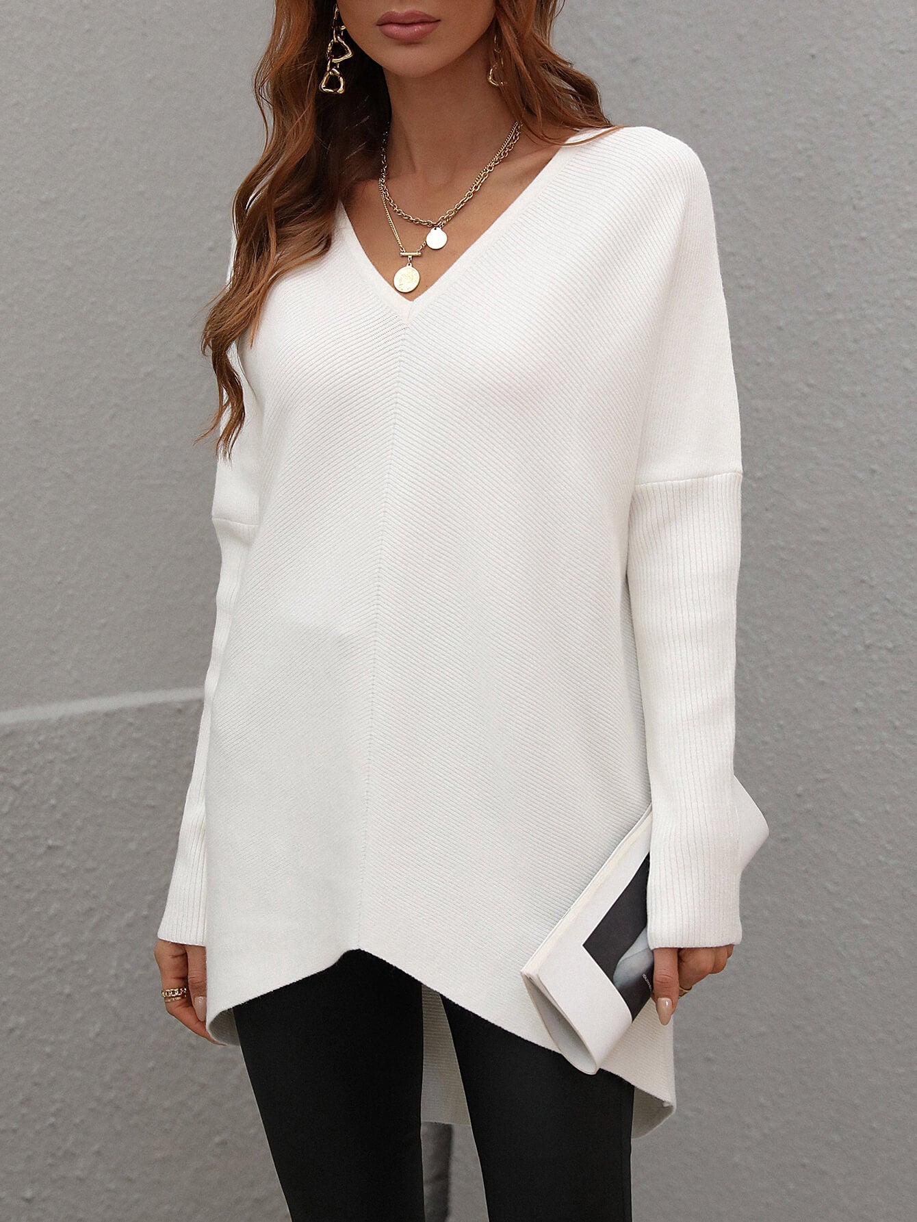 CLIA KNIT SWEATER - WHITE