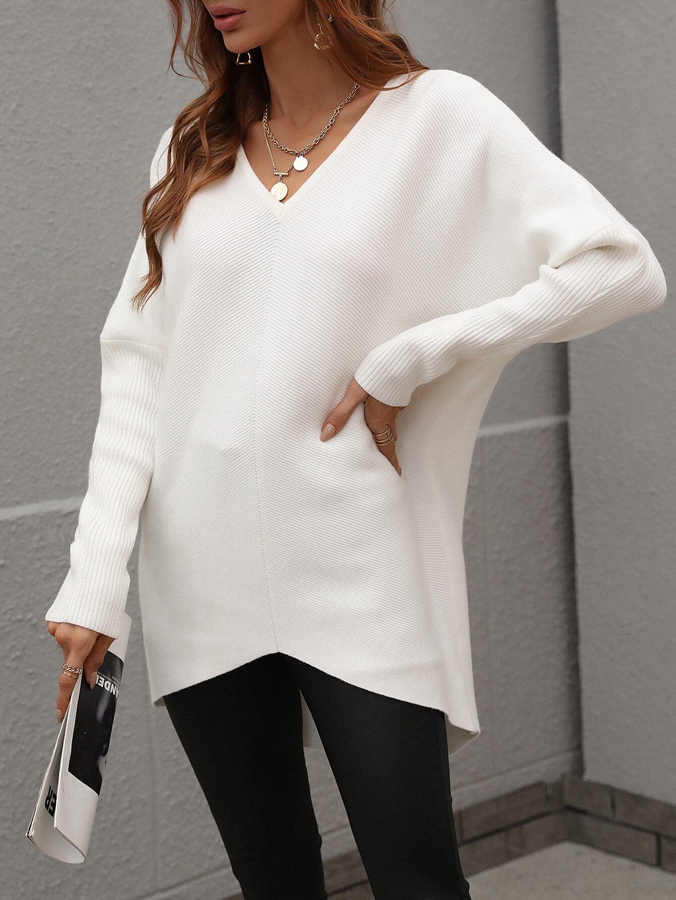 CLIA KNIT SWEATER - WHITE