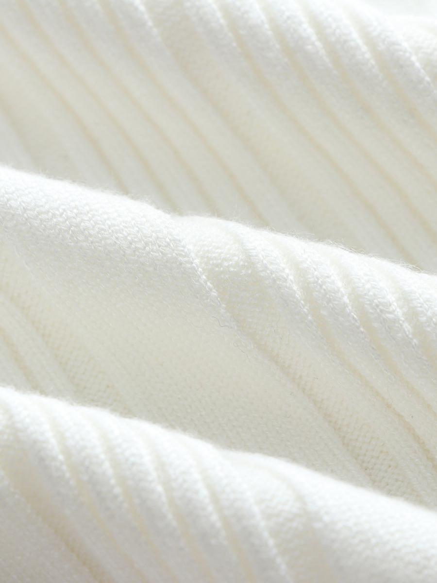 TAMIA Bell Cuff Knit Shirt Jacket - White