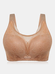 Wireless Lace Back Closure Gather Cami Bra