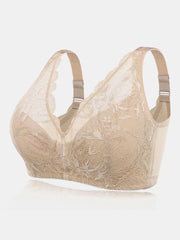 Wireless Lace See Through Full Coverage Gather Bra