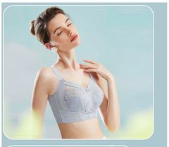 Wireless Plus Size Non Padded Floral Lace Comfortable Bra