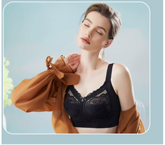 Wireless Plus Size Non Padded Floral Lace Comfortable Bra