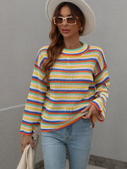 LALLIE KNIT TOP - YELLOW STRIPE PRINT