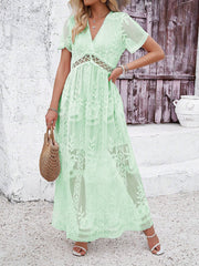 Iconic Entrance Lace Maxi Dress - Green