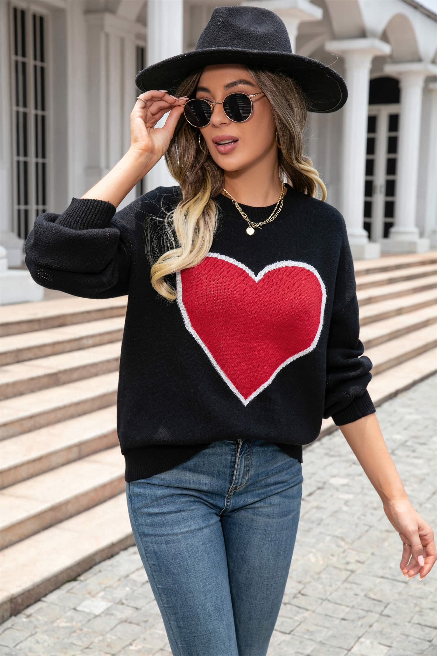 Pump My Heart Knit Sweater - Black