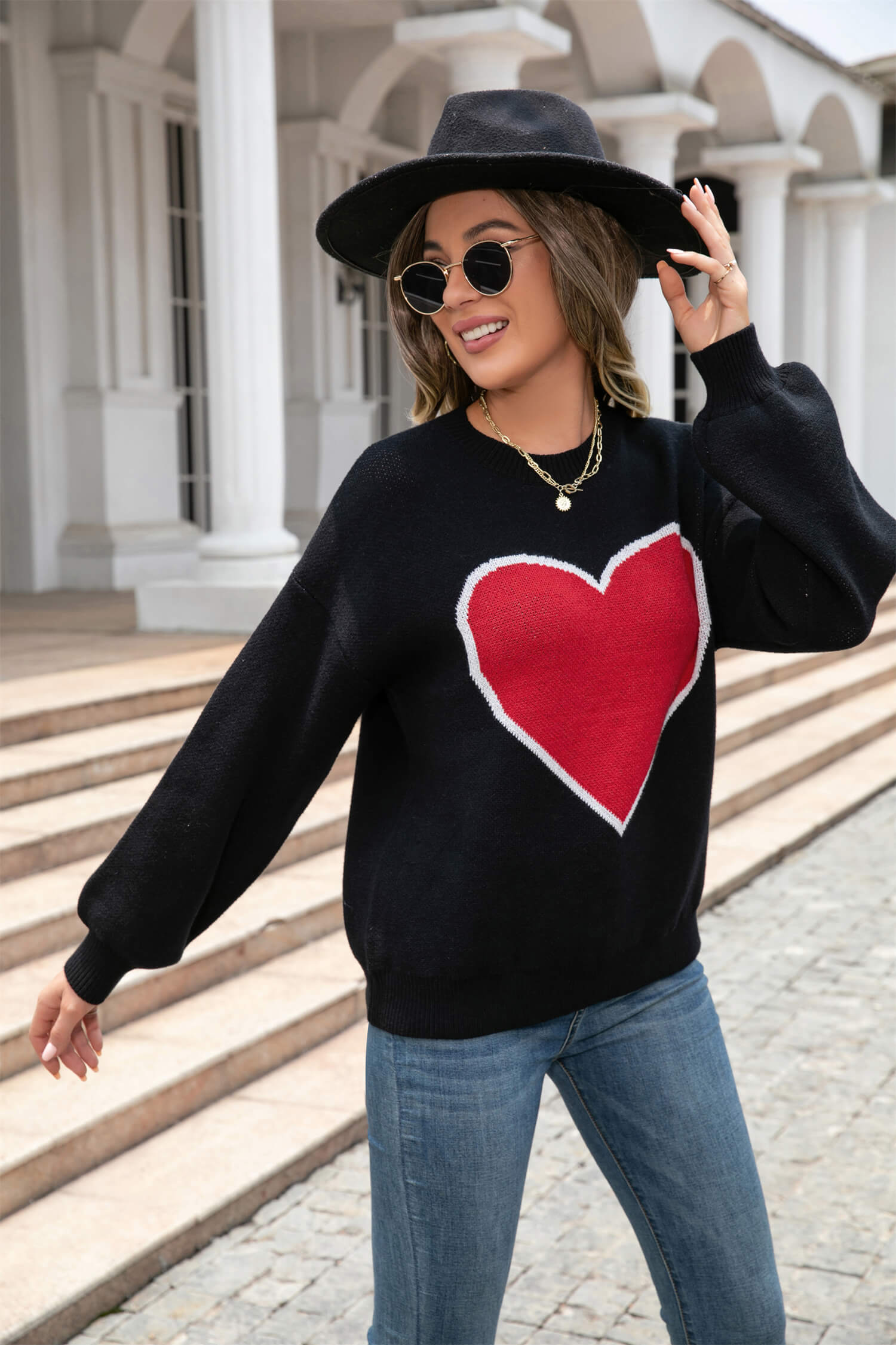 Pump My Heart Knit Sweater - Black