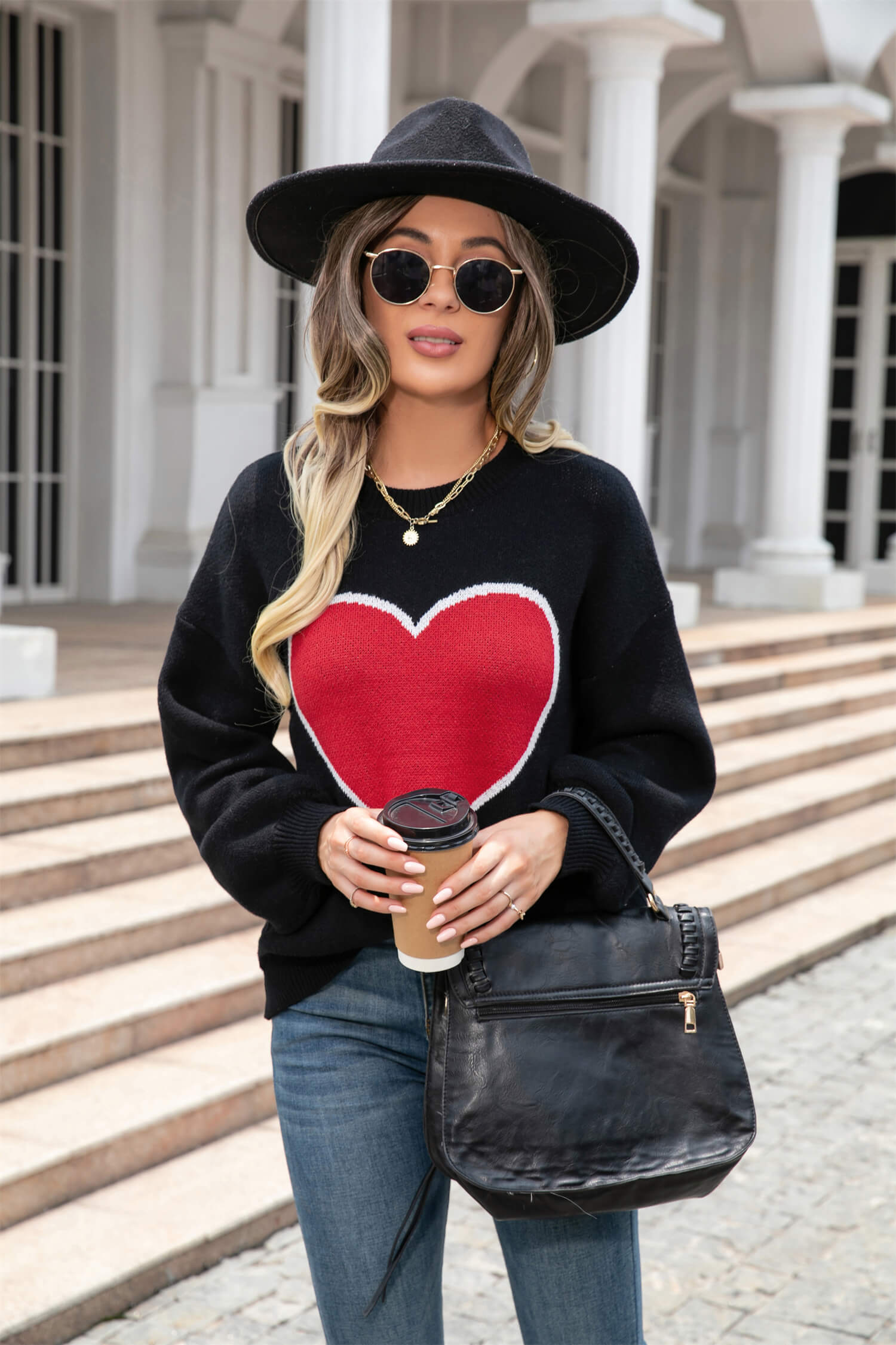 Pump My Heart Knit Sweater - Black