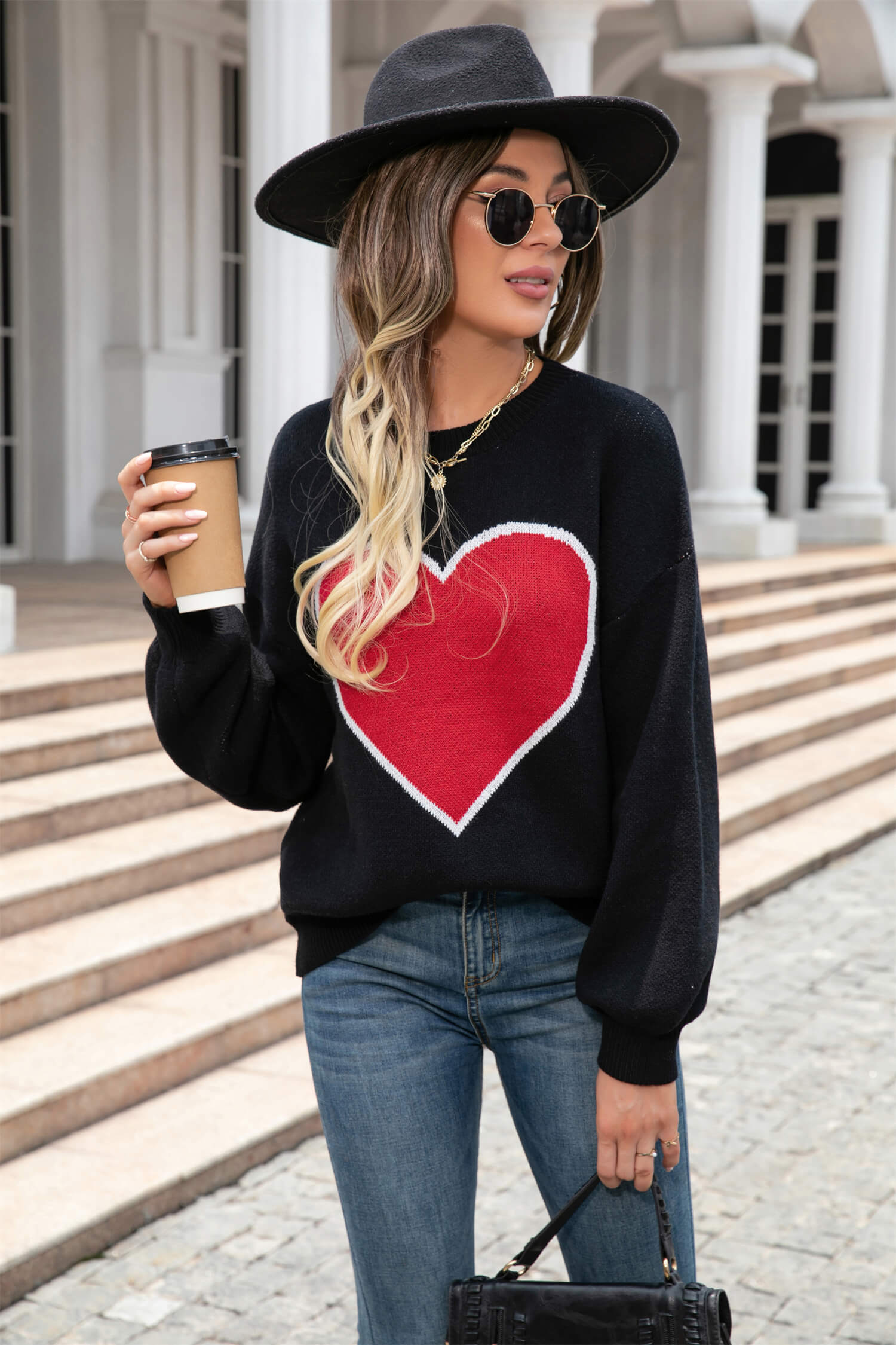 Pump My Heart Knit Sweater - Black