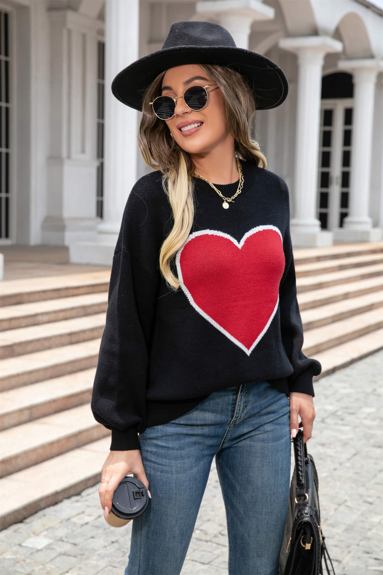 Pump My Heart Knit Sweater - Black