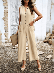 Ember Glow Pocked Jumpsuit - Apricot
