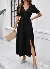 Meadow Smock Midi Dress - Black