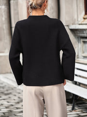 Elouise Knit Oversized Pullover Sweater - Black