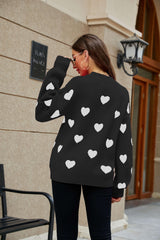 Heart Letter Oversized Pullover Knit Sweater