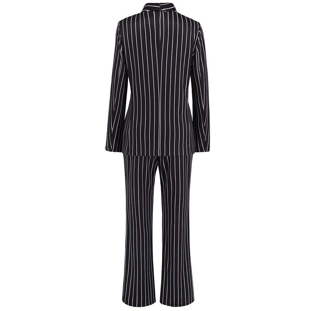 Hudson Pinstripe Blazer Matching Set - Black