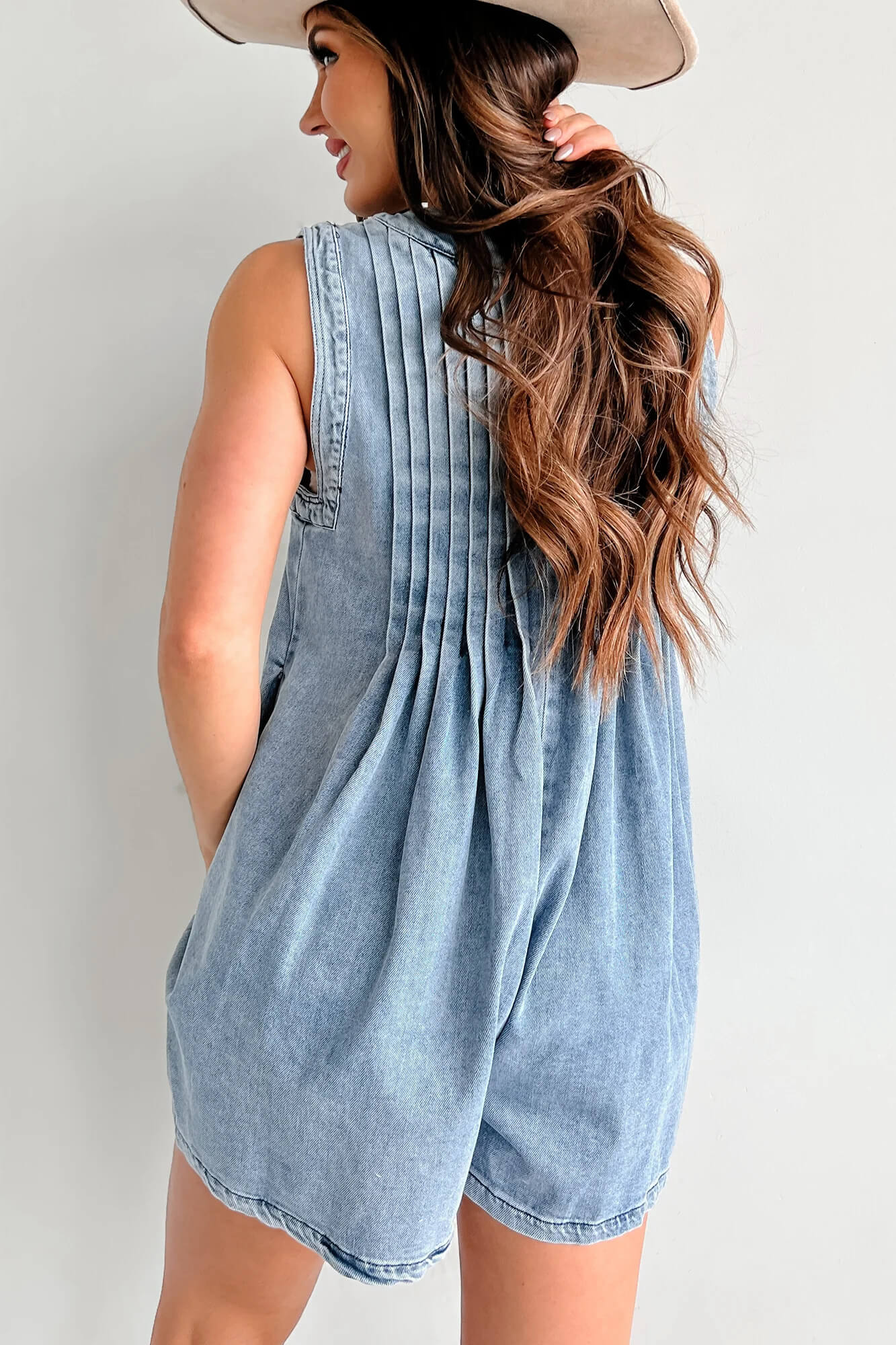 Texas Babydoll Denim Mini Dress - Blue