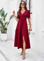 Meadow Smock Midi Dress - Burgundy